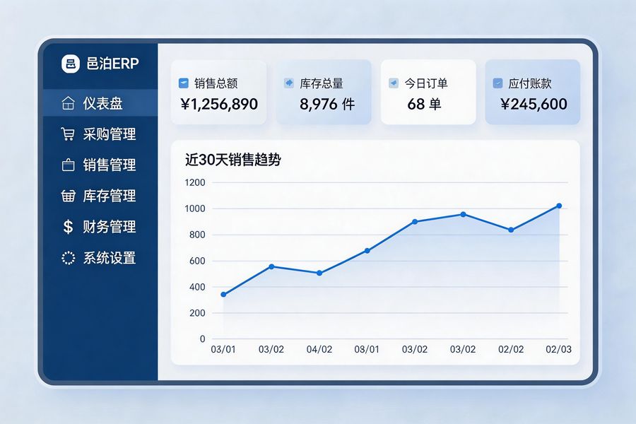 邑泊咨詢：邑泊ERP針對性解決上述痛點，區別于傳統ERP系統的復雜操作與高額成本，整合企業全業務鏈條管理功能