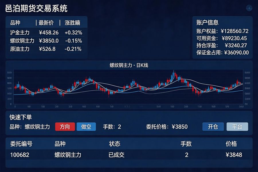 邑泊咨詢：系統面向期貨公司、資產管理機構、產業客戶與專業個人投資者，解決交易延遲高、風控分散、結算效率低、投研與交易割裂、客戶服務響應慢等痛點。