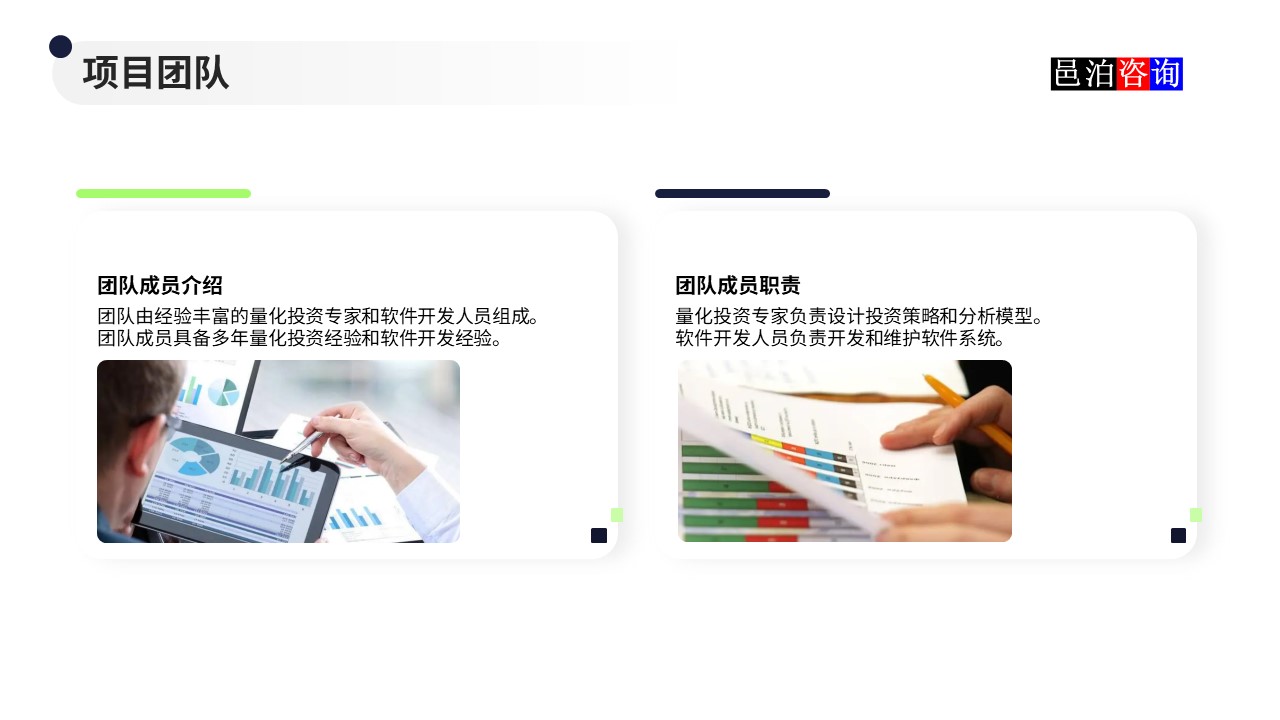 邑泊數字化智能化技術量化投資軟件商業計劃書項目團隊