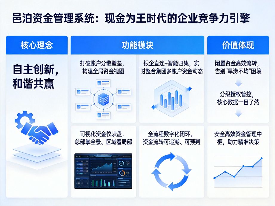 整合投資管理的邑泊，資金管理軟件統籌企業投資資金，實時監控投資項目收益與風險，實現投融管一體。