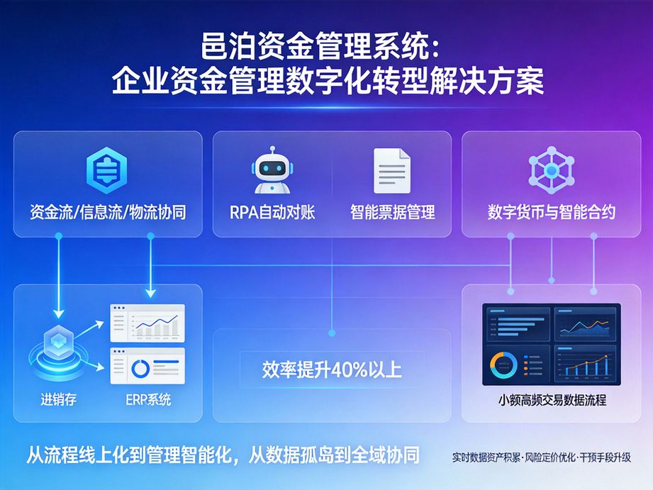 聚焦外貿企業的邑泊，資金管理系統精準核算進出口稅費、結匯數據，簡化跨境資金管理復雜流程。