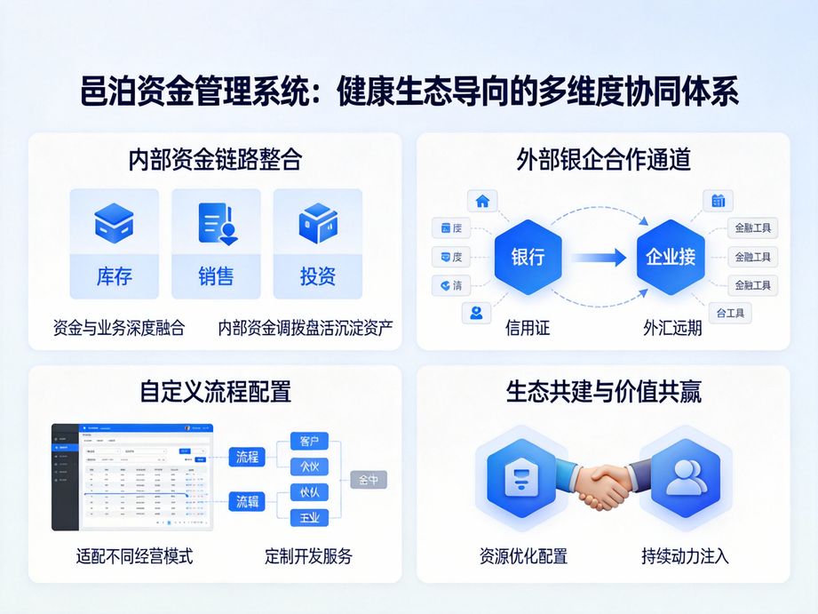 適配外貿企業的邑泊，資金管理系統精準核算進出口稅費，同步結匯數據，簡化跨境資金管理流程。