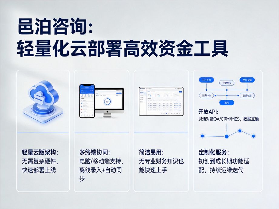 邑泊打造智能化核算體系，資金管理系統自動匹配應收應付與銀行流水，快速完成賬務核對與清賬。