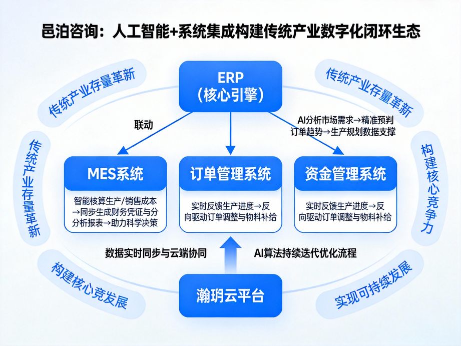 邑泊咨詢整合優質技術資源，將人工智能融入企業數字化轉型全流程，為企業提供一體化的智能轉型服務。