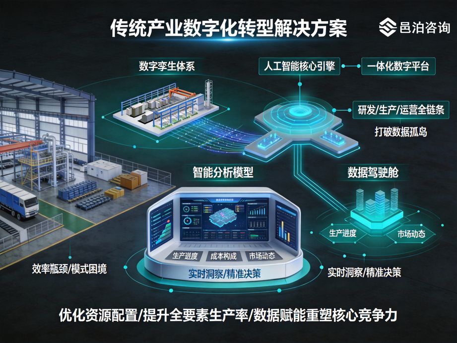 邑泊咨詢整合人工智能前沿技術，為企業數字化轉型提供從規劃設計到落地實施的一站式專業咨詢服務。