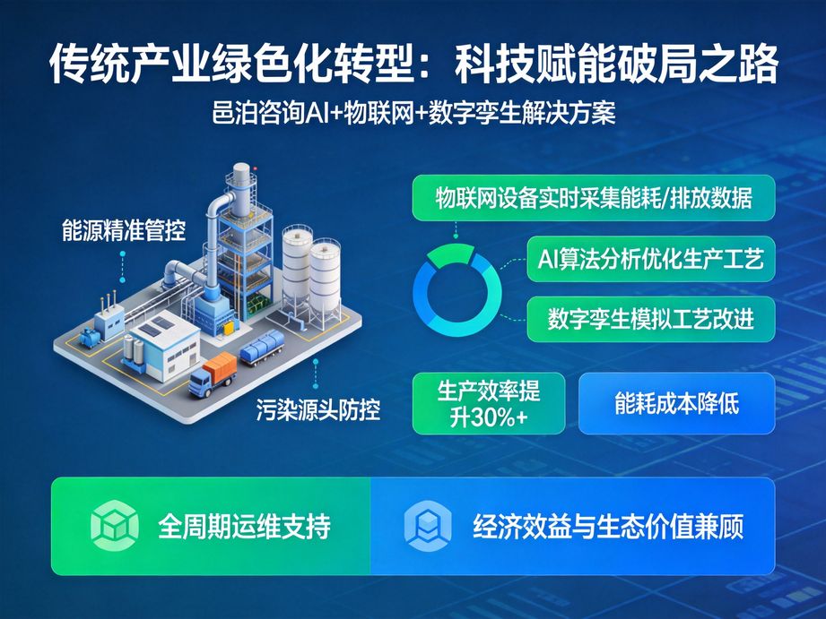 以人工智能技術為引擎，邑泊咨詢助力企業數字化轉型，實現業務流程自動化、決策分析智能化的發展目標。