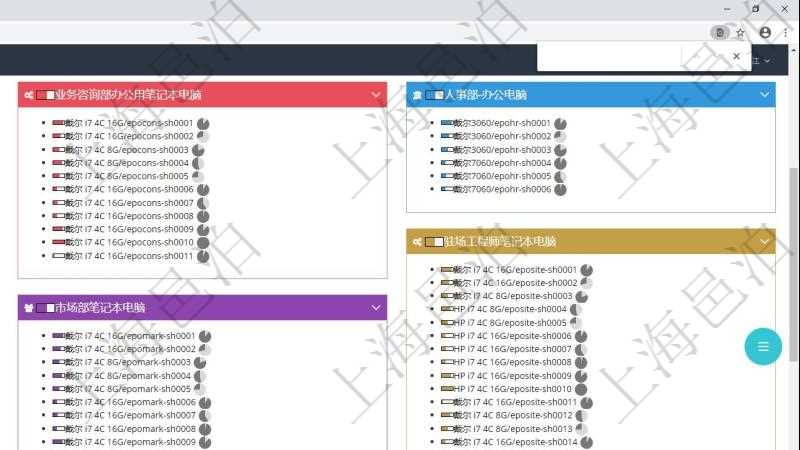 項目管理軟件固定資產管理總經理儀表盤可以查看資產項目進度表，包括每個類別不同資產折舊進度條、產能利用率（百分比）。