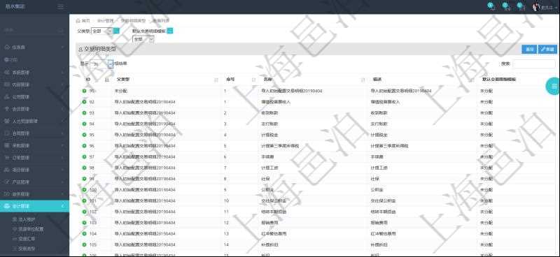 在項目管理軟件會計管理系統里,可通過查詢交易明細類型列表返回的信息有:父類型、序號、交易明細類型名稱、描述、默認交易明細模板。