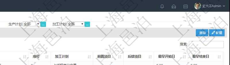 在項目管理軟件MES生產制造管理系統中查詢生產加工工序列表返回單位、部門、工廠、生產計劃、序號、加工計劃、前置項目、后續項目、最早開始日、最早結束日。
