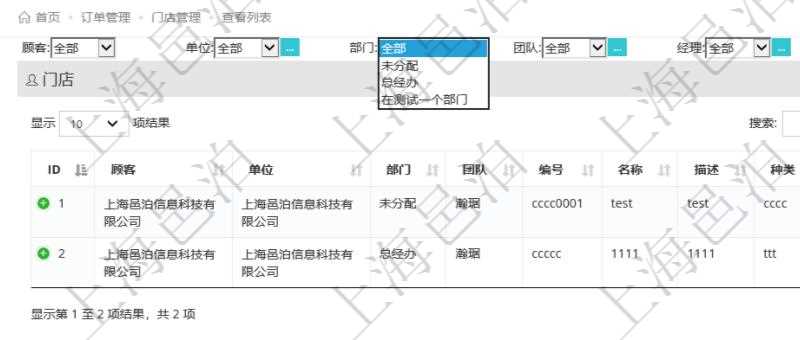 項目管理軟件門店查詢可以查到門店相關詳細信息,比如:單位、部門、團隊、編號、名稱、描述、種類、經理等。