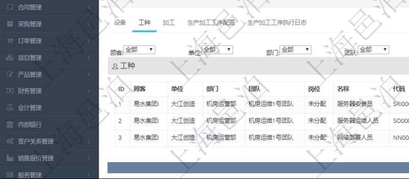 在項目管理軟件MES生產制造管理系統查看工廠信息時除了返回工廠信息，同時返回關聯的工種信息：單位、部門、團隊、崗位、名稱、代碼、描述、級別、地點、地址、計件人力成本呢、計時人力成本、計件工種成本、計時工種成本、資源、貨幣單位。