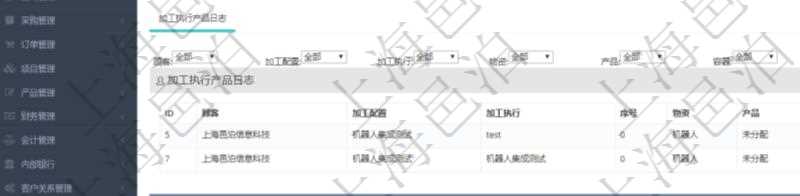 在項目管理軟件MES生產制造管理系統中查詢加工執行產品日志返回的明細信息有：產品配置、加工配置、加工執行、序號、物資、產品、數量、容器、描述。同時還會返回關聯的加工執行產品日志：加工配置、加工執行、序號、物資、產品、數量、容器、描述。