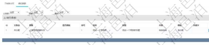 在項目管理軟件銷售報價管理系統中查詢返回的除了有銷售合同明細信息外，還包括締約條款明細：父條款、是否模板標志、序號、名稱、標題、內容、模板及關鍵字。
