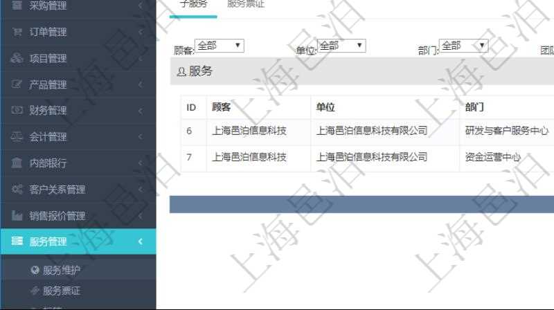 在項目管理軟件服務管理系統中查詢服務配置信息，不僅返回服務的基本配置信息字段，還會返回子服務的配置信息：單位、部門、團隊、父服務、服務名稱、服務描述、序號、工作流、服務狀態等。