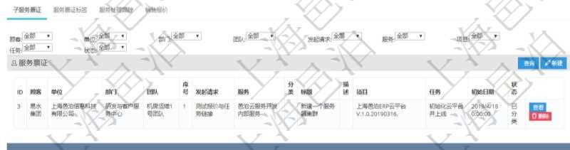 在項目管理軟件服務管理系統中查詢服務票證信息,不僅返回服務票證的基本信息字段,還會返回子服務票證信息:單位、部門、團隊、序號、發起請求、分類、標題、描述、項目、任務、初始日期、狀態。